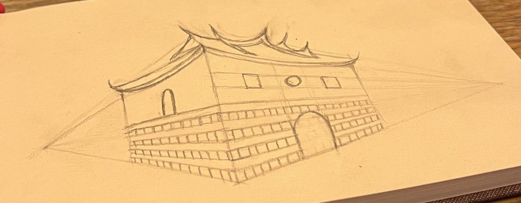 [Ceréna莫笑] fairyland.tw 台灣建築寫生 - 台北府城北門承恩門建築結構手繪線稿速寫