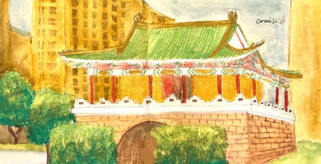 [Ceréna莫笑] fairyland.tw 台灣建築寫生 - 台北府城東門景福門手繪水彩原稿